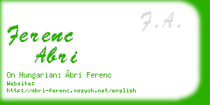 ferenc abri business card